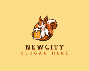 Drinking Squirrel Beer logo design