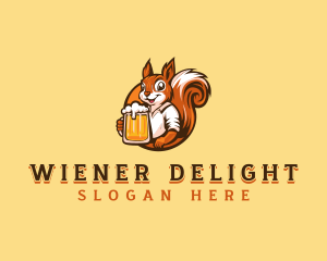 Drinking Squirrel Beer logo design