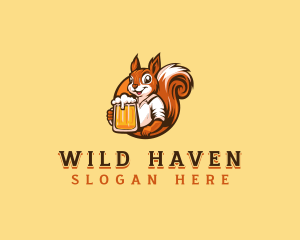 Drinking Squirrel Beer logo design