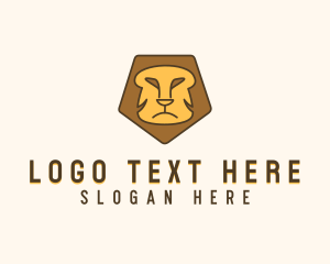 Animal - Lion Shield Face logo design