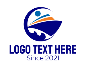Transportation Service - Blue Yacht Cruise logo design