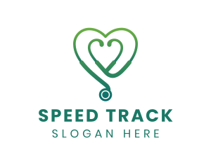 Green Heart Stethoscope Logo