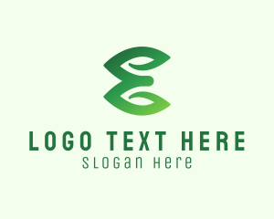 Natural Leaf Letter E  Logo