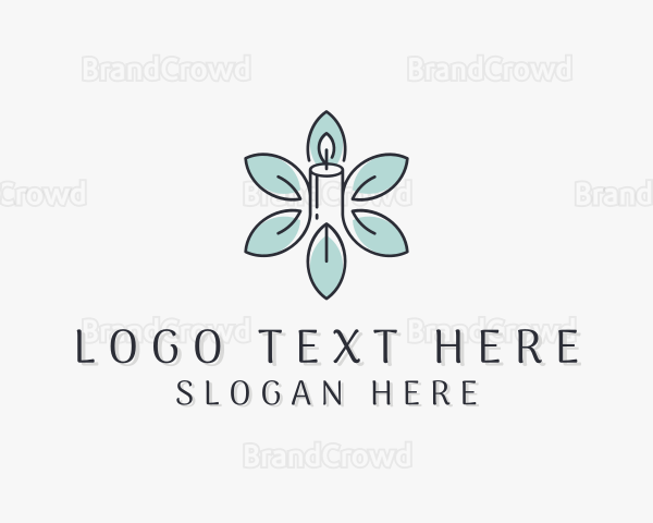 Flower Candle Leaf Logo