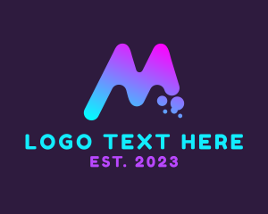 Messaging - Modern Bubble Letter M logo design