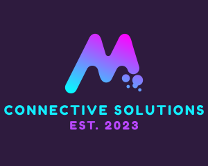 Communicate - Modern Bubble Letter M logo design