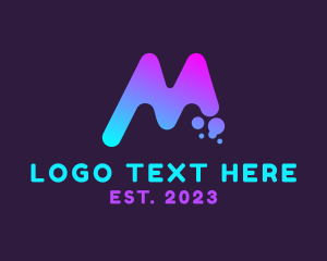 Message - Modern Bubble Letter M logo design