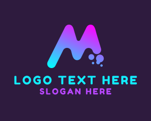 Modern Bubble Letter M  Logo