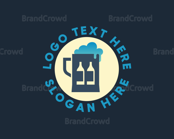 Beer Mug Bottle Brewery Logo