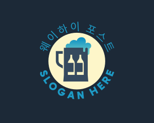 Beer Mug Bottle Brewery logo design