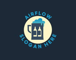 Beer Mug Bottle Brewery logo design