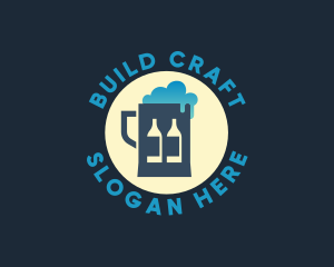 Beer Mug Bottle Brewery logo design