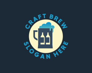 Gastropub - Beer Mug Bottle Brewery logo design