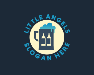 Beer Mug Bottle Brewery logo design