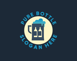 Bottle - Beer Mug Bottle Brewery logo design