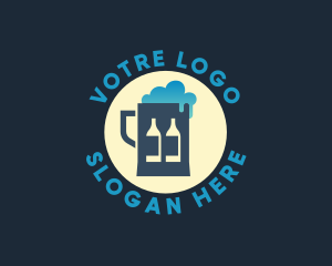 Distillery - Beer Mug Bottle Brewery logo design