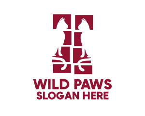Duo Cat Veterinarian logo design