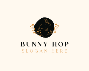 Floral Bunny Rabbit logo design