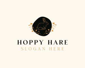 Floral Bunny Rabbit logo design