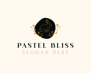 Floral Bunny Rabbit logo design