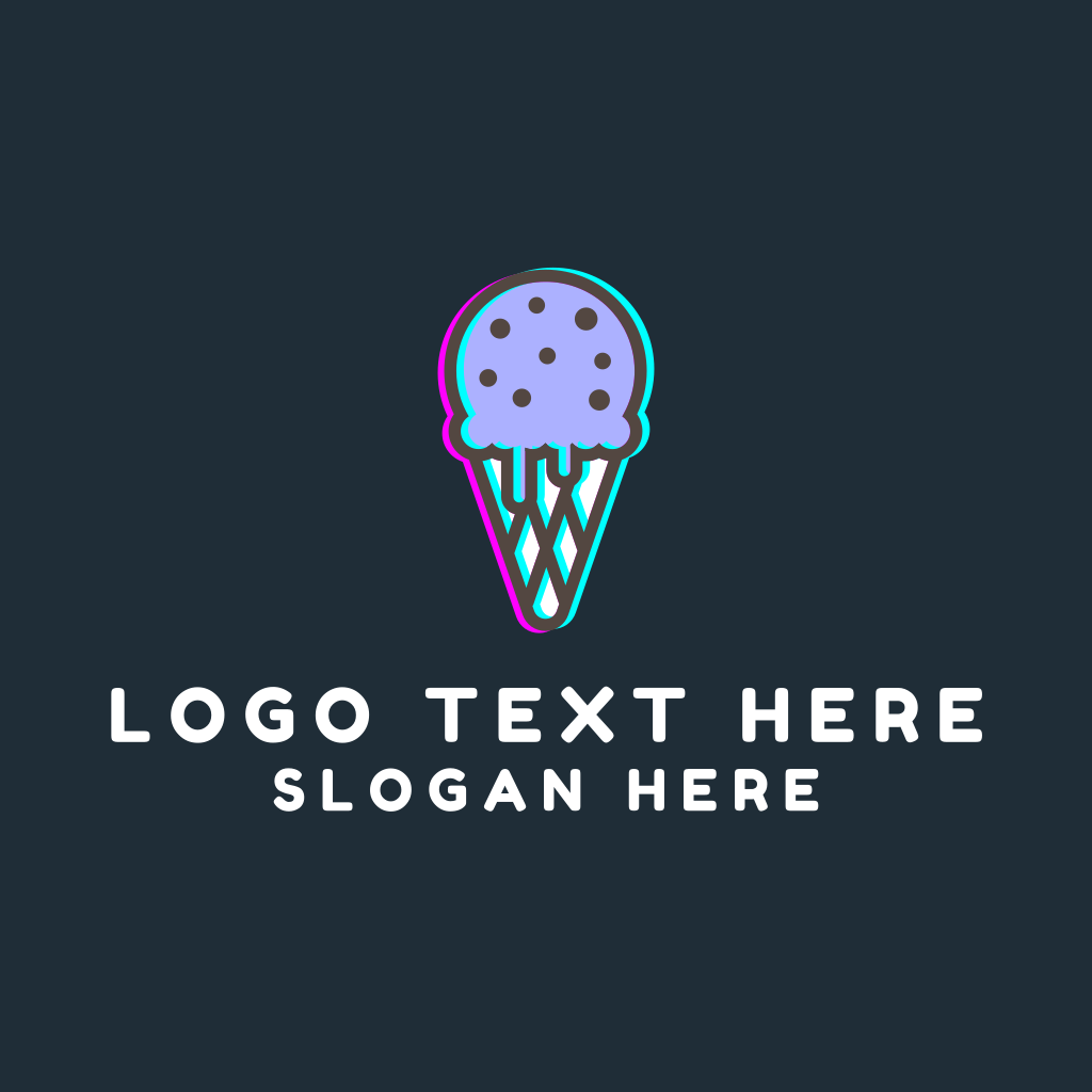 Ice Cream Glitch Logo 