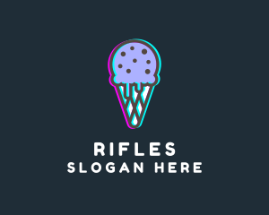 Ice Cream Glitch Logo