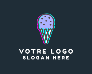 Ice Cream Glitch Logo