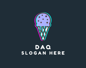 Ice Cream Glitch Logo