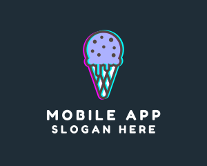 Ice Cream Glitch Logo