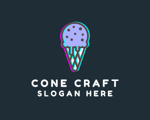 Ice Cream Glitch logo design