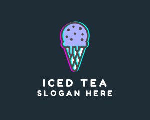 Ice Cream Glitch logo design