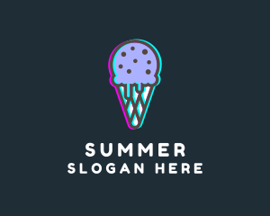 Ice Cream Glitch logo design