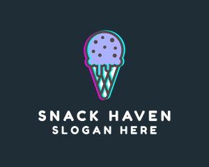 Ice Cream Glitch logo design