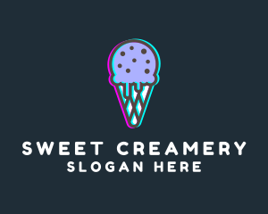 Ice Cream Glitch logo design