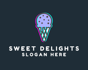 Ice Cream Glitch logo design