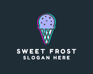 Ice Cream Glitch logo design