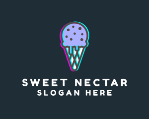 Ice Cream Glitch logo design