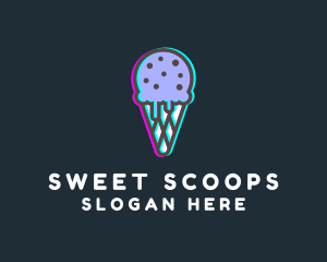 Ice Cream - Ice Cream Glitch logo design