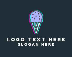 Ice Cream Glitch Logo