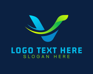 Wing - Swoosh Company Letter V logo design