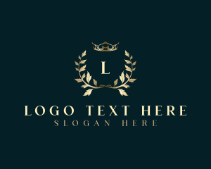 Premium - Regal Crown Leaf logo design