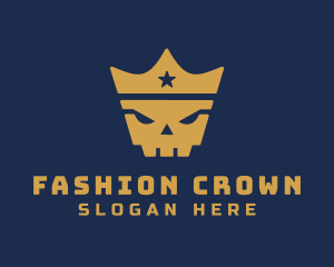 Gold Crown Skull King logo design