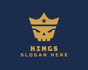 Gold Crown Skull King logo design