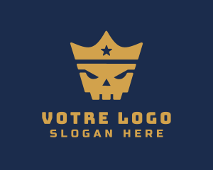 King - Gold Crown Skull King logo design