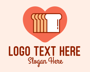 Snack - Bread Loaf Love logo design