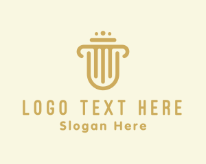 Architecture - Column Pillar Shield logo design