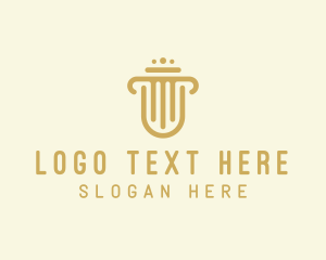 Investor - Column Pillar Shield logo design