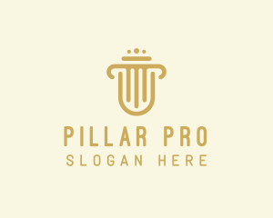 Column Pillar Shield logo design