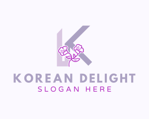 Floral Makeup Letter K logo design