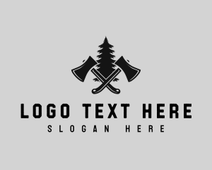 Log - Axe Forest Lumberjack logo design